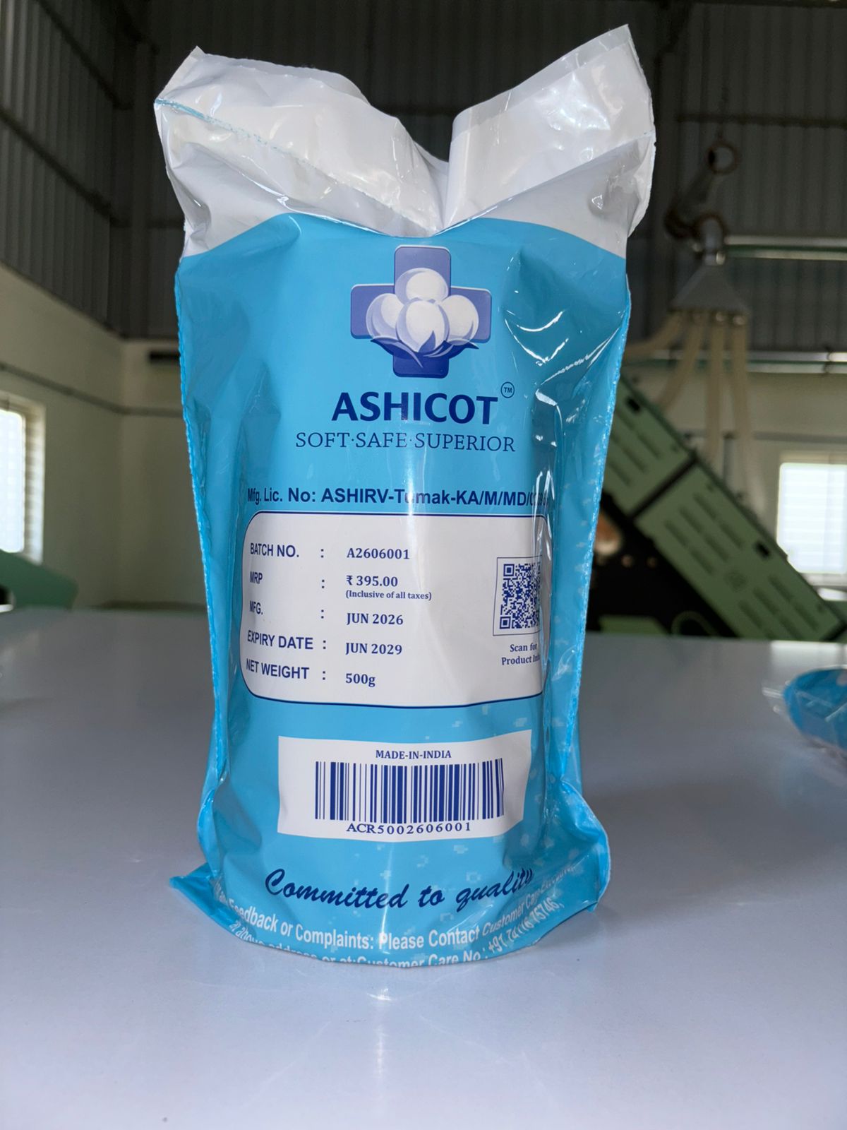 ASHICOT Absorbent Cotton Roll (500g)